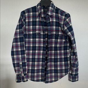 Abercrombie & Fitch Blue and Red Casual Button Down Shirt